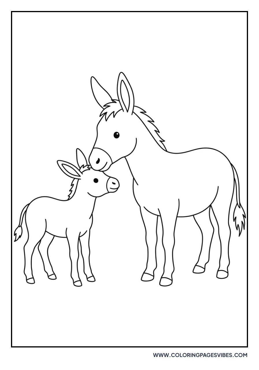 Mother and Baby Donkey
