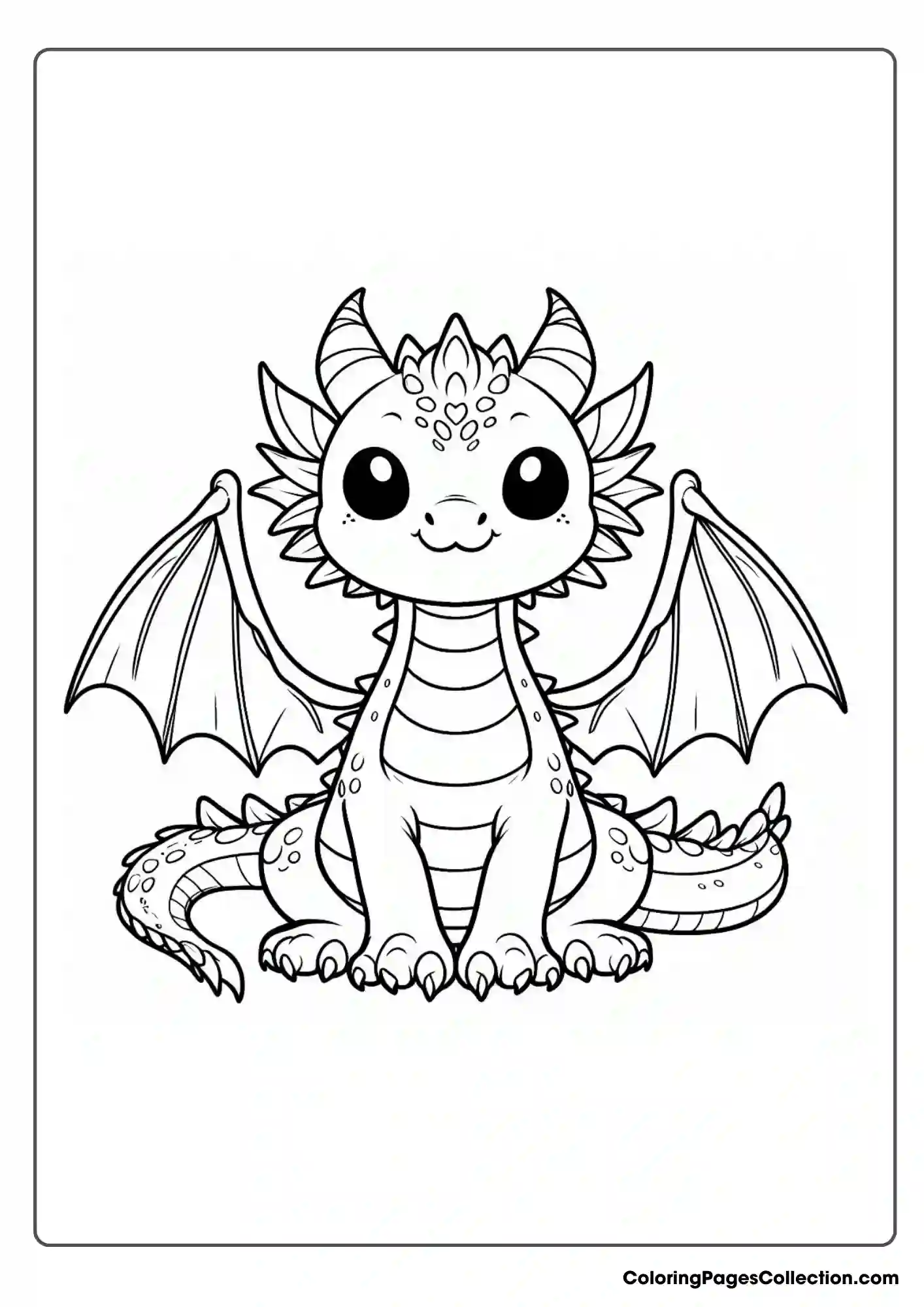 dragon coloring page, Cute Dragon Coloring Page
