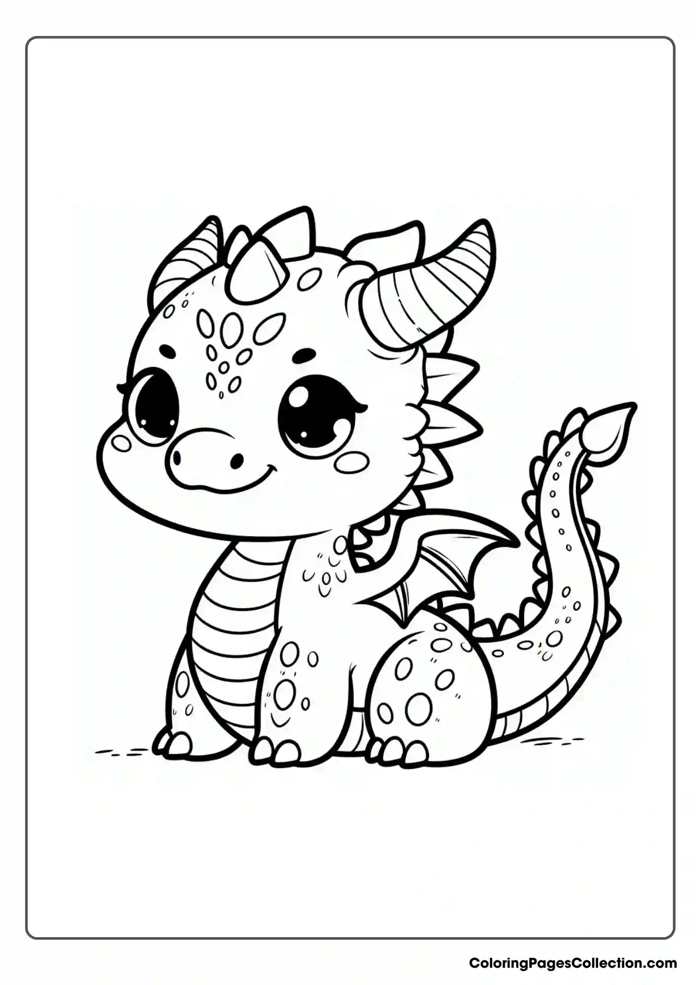 dragon coloring page, Cute Dragon Coloring Page