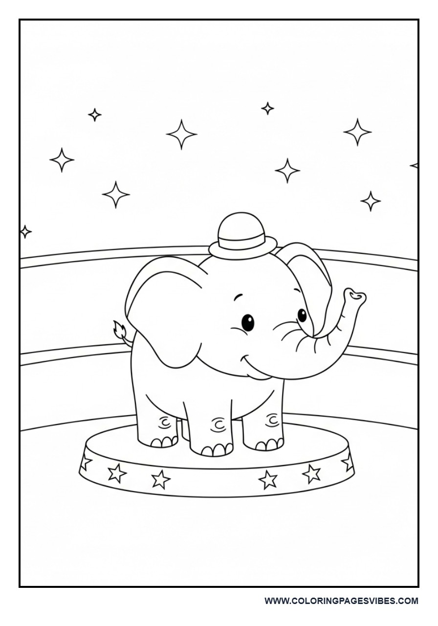Circus Elephant with Hat