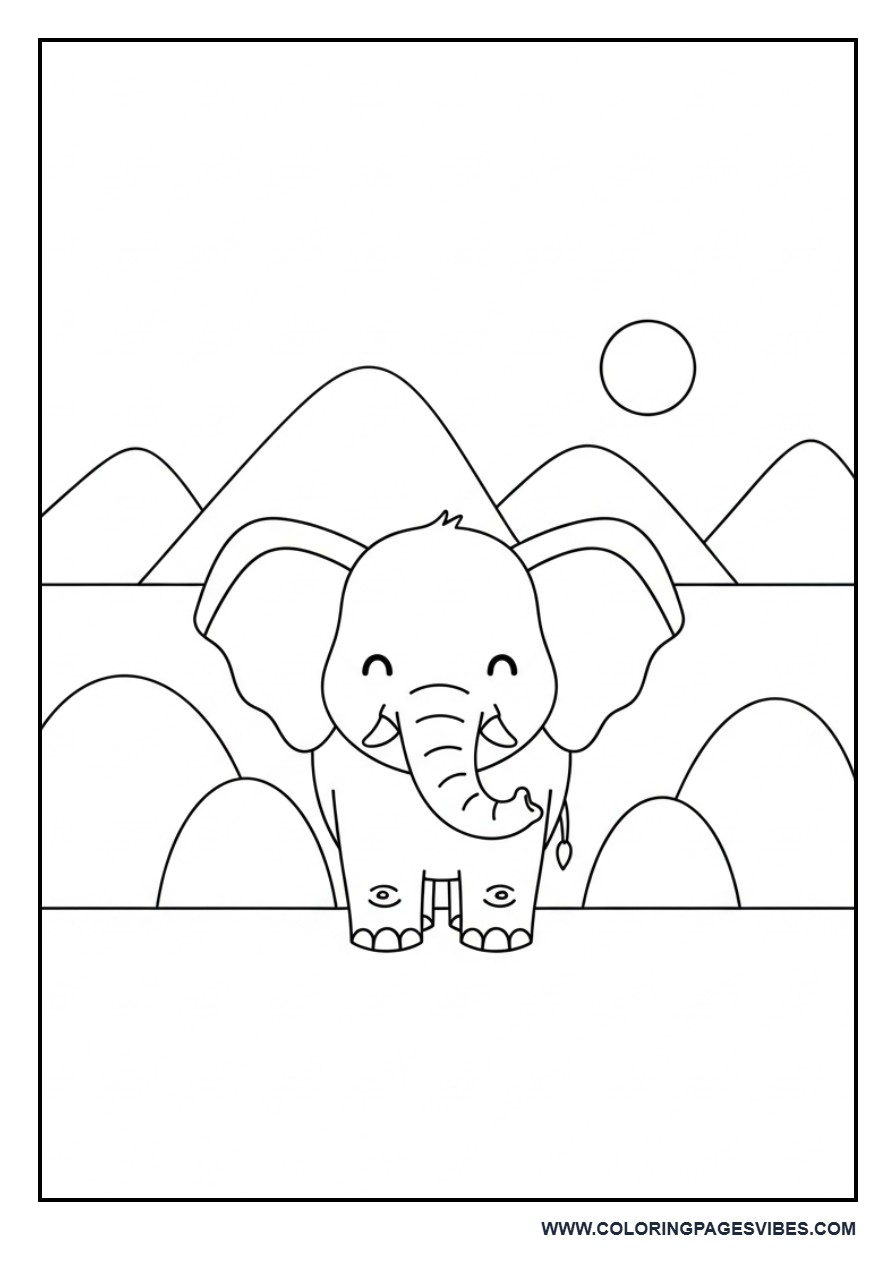 Elephant and Simple Hills