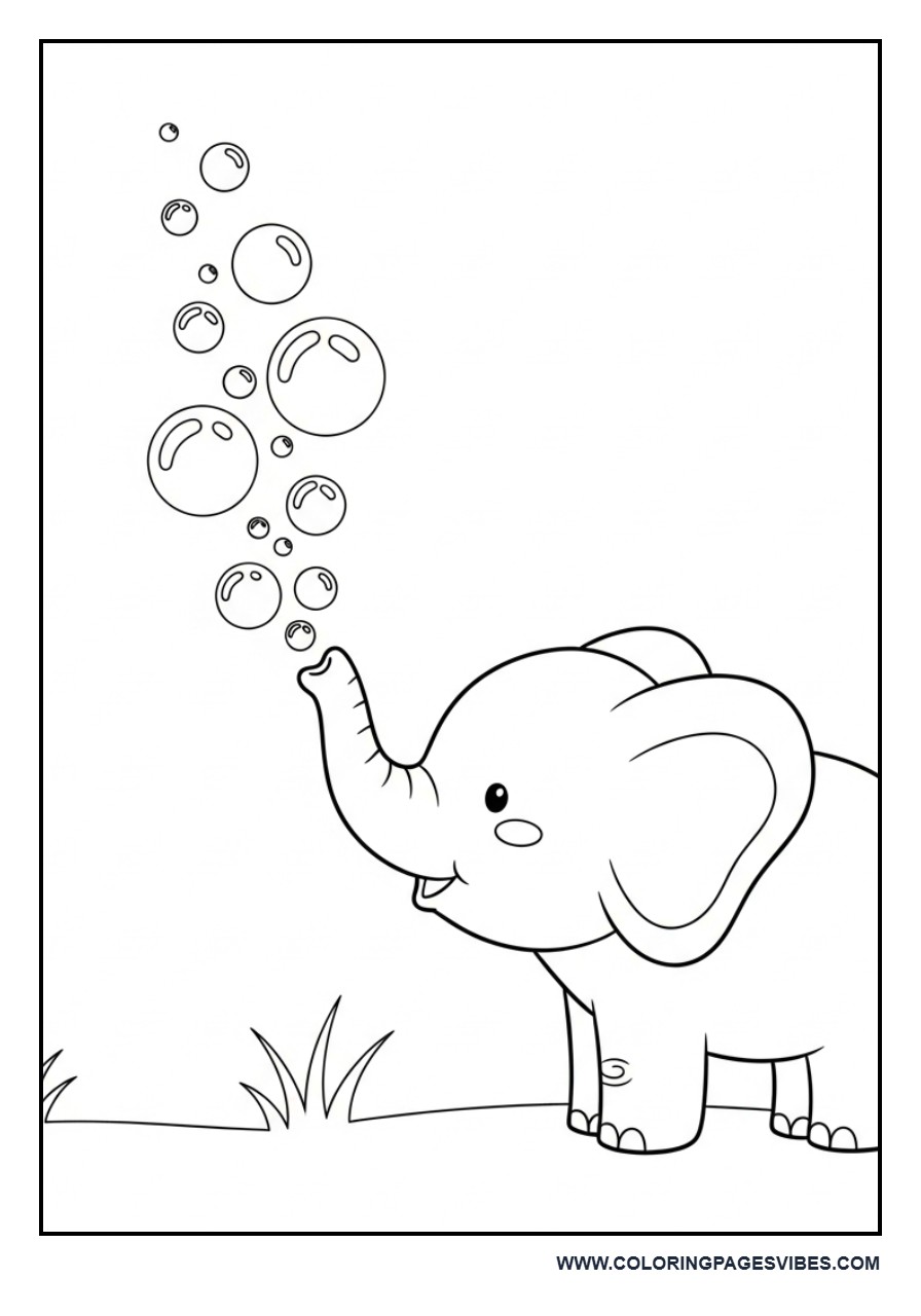 Elephant Blowing Bubbles