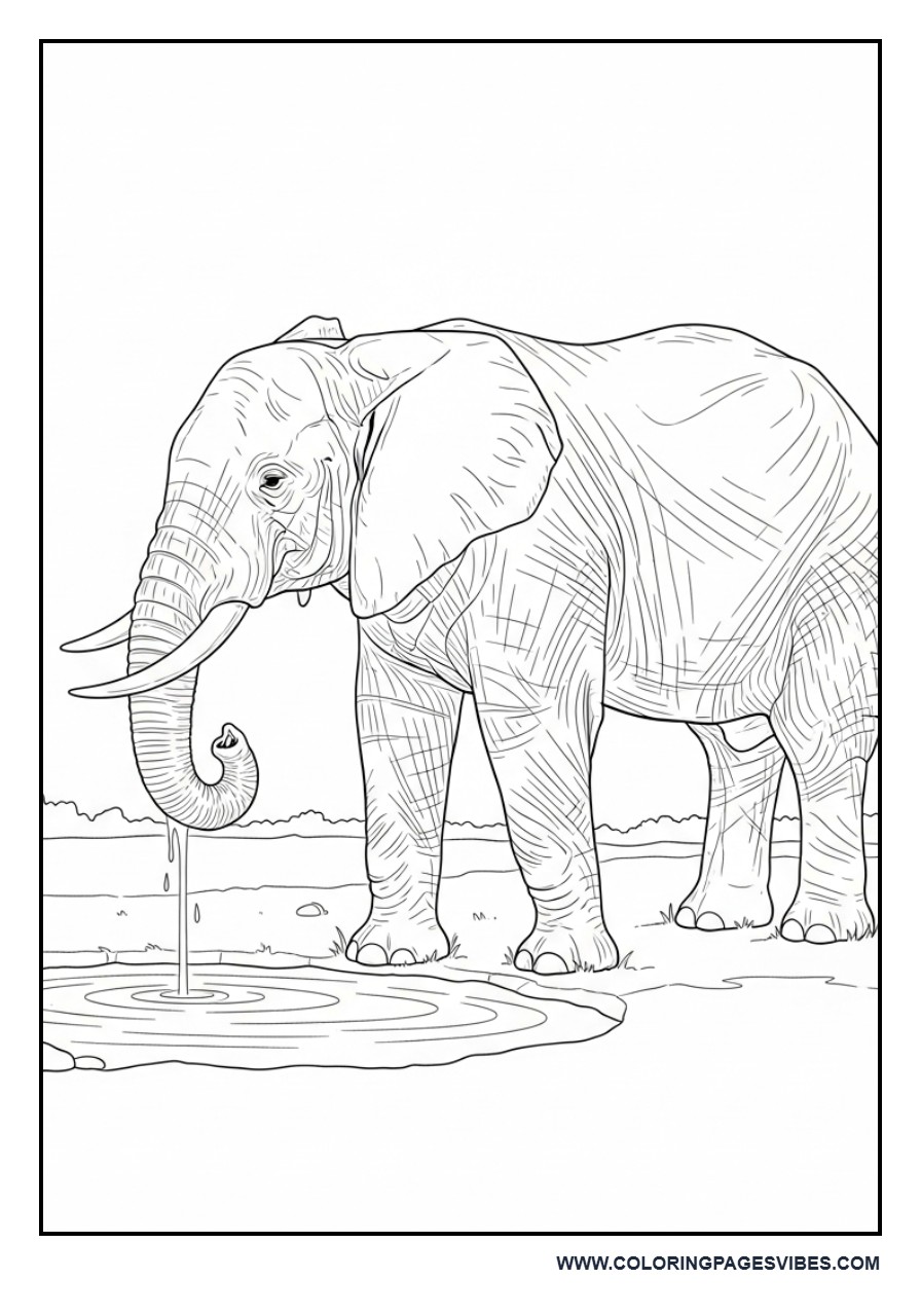 Elephant Drinking Water