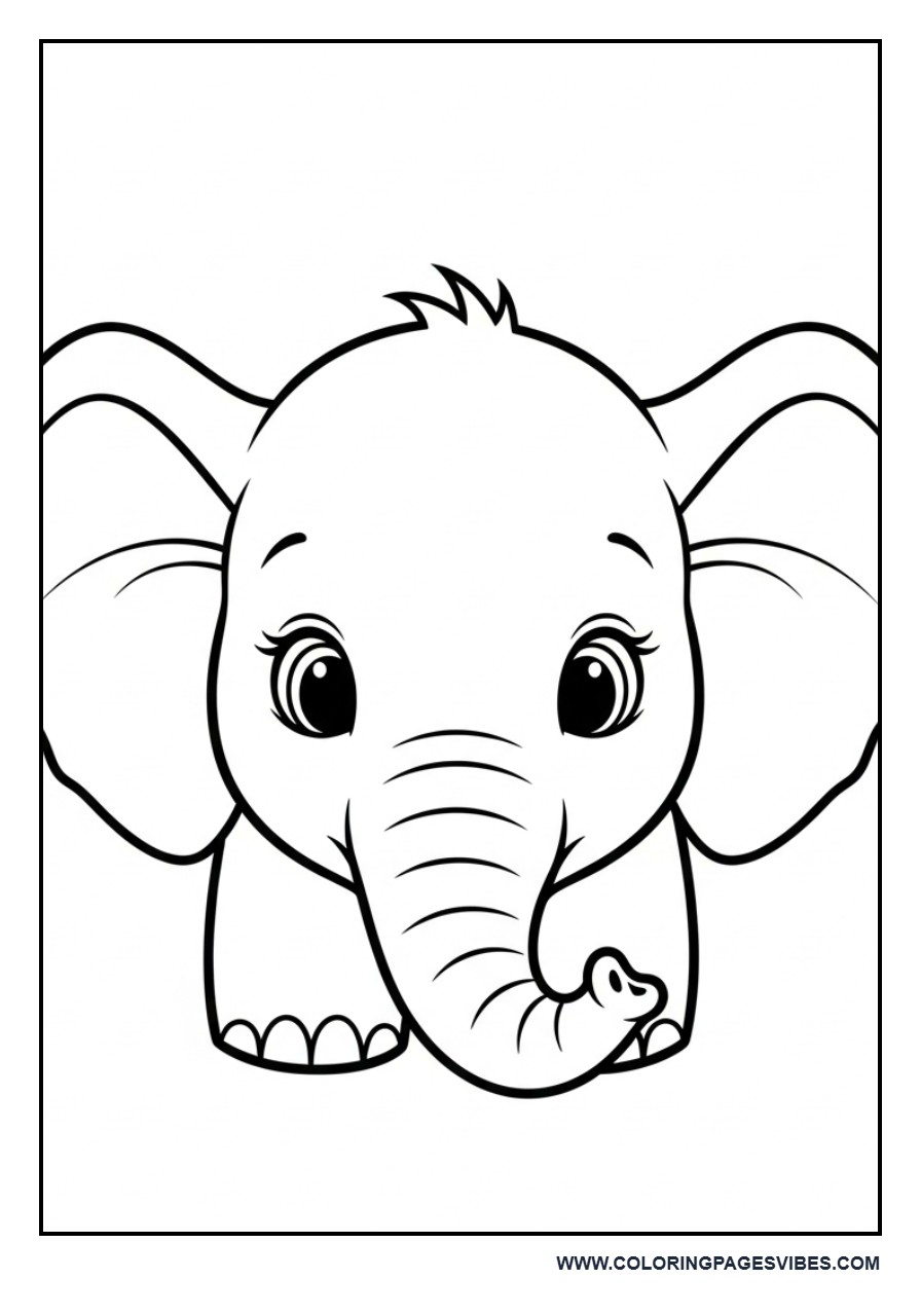 Elephant Face Close-Up