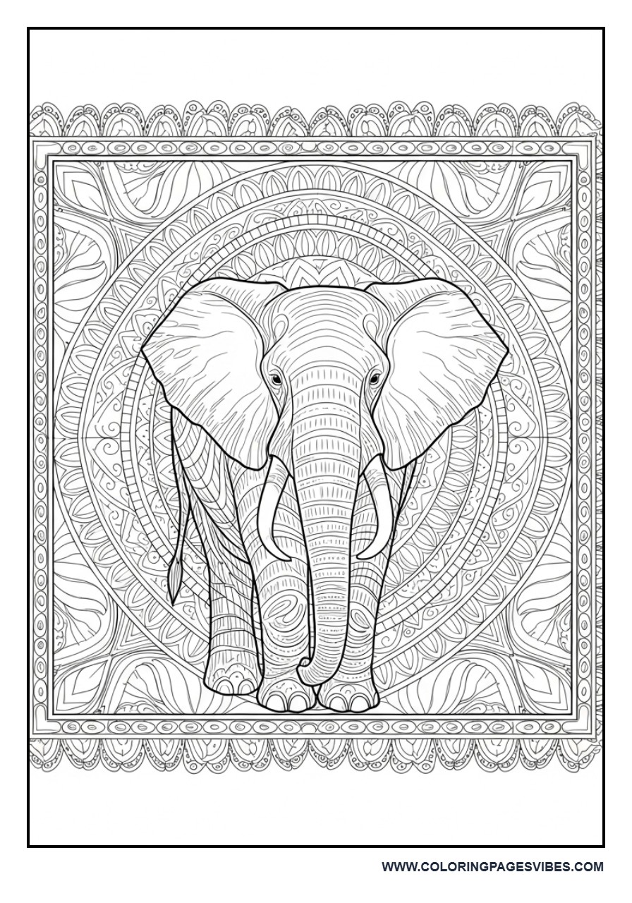 Elephant in Decorative Frame