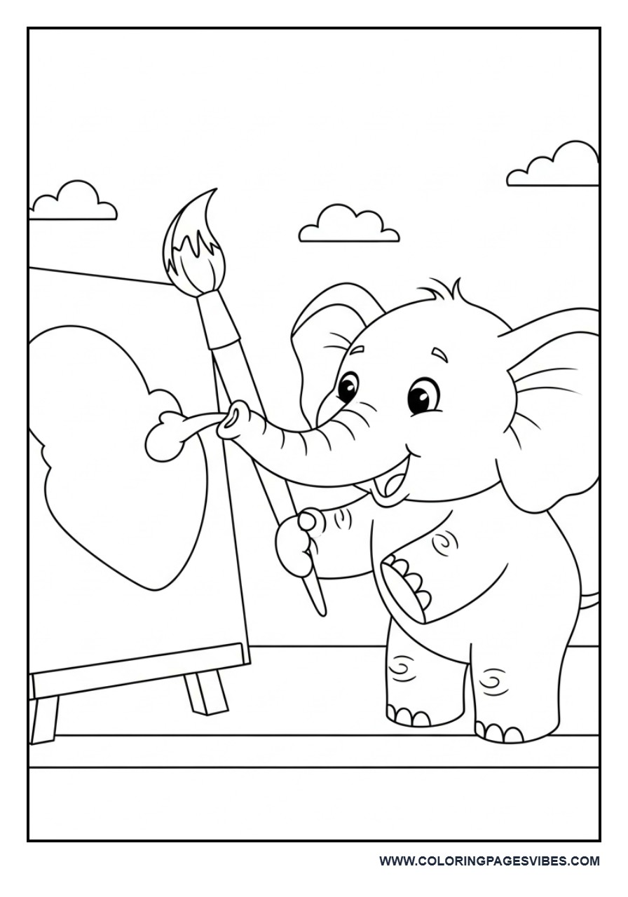 Elephant Painting on Canvas