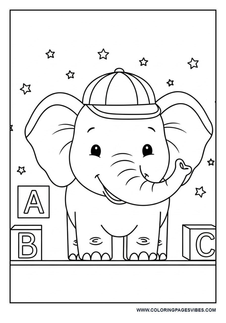 Elephant with ABC Letters