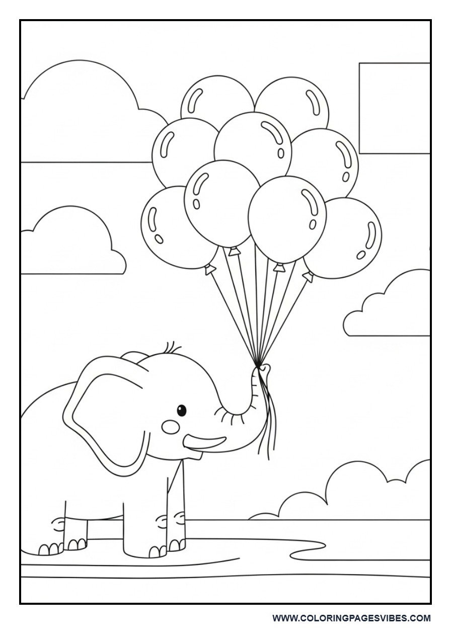 Elephant with Balloons