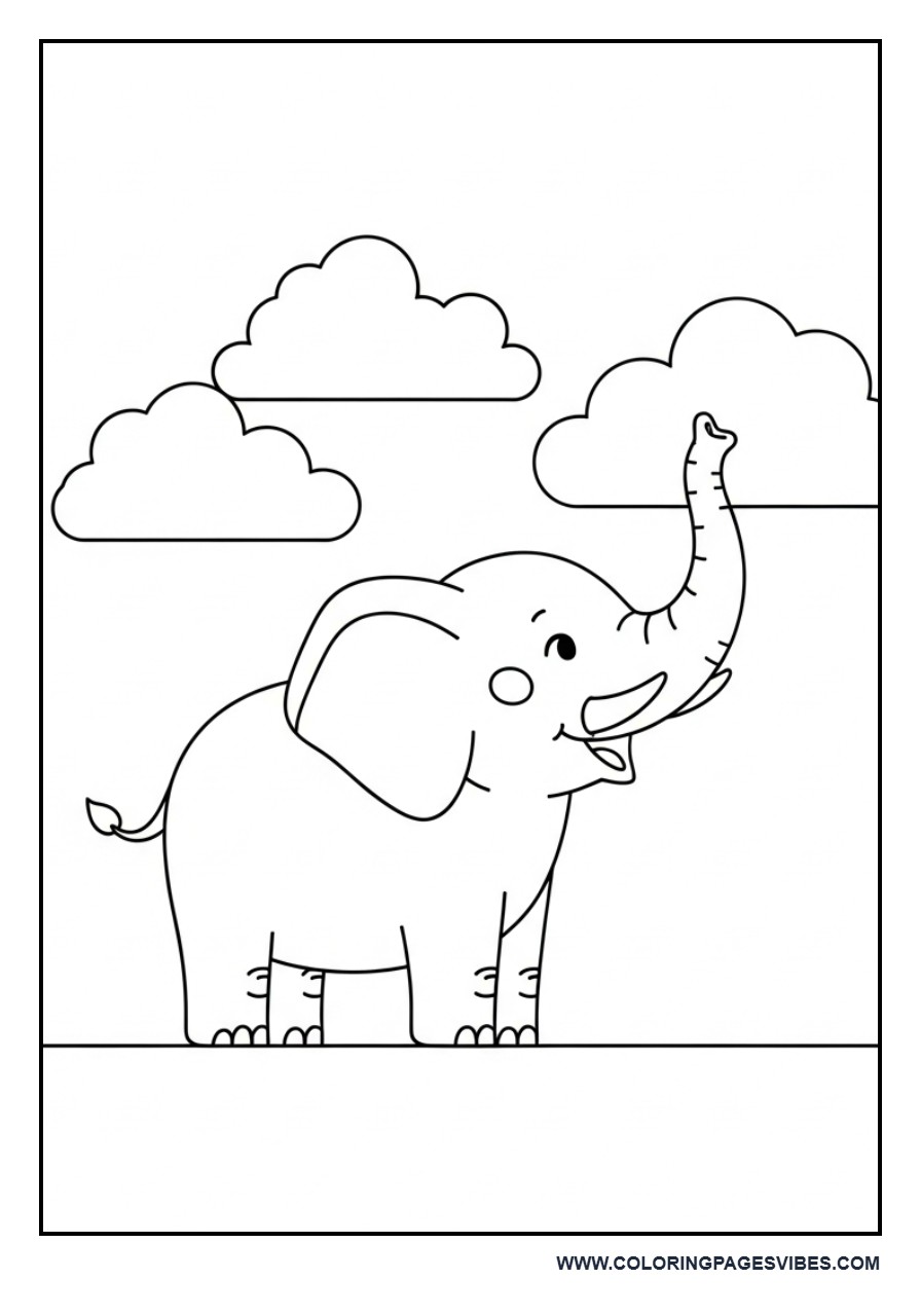 Elephant with Clouds