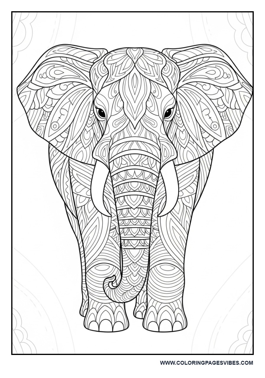 Elephant with Paisley Patterns