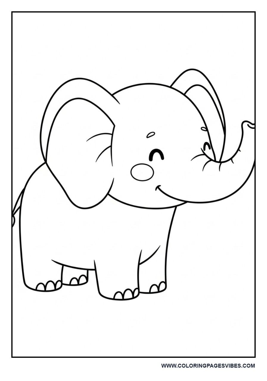 Elephant with Simple Smile