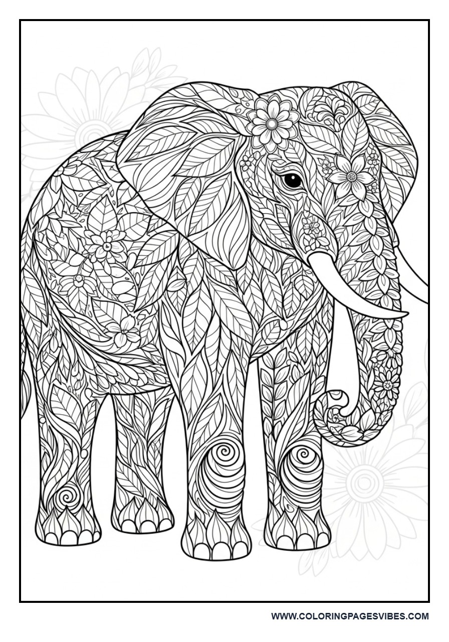 Floral Elephant Design