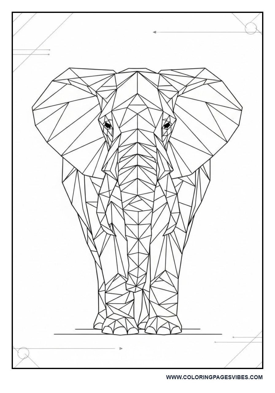 Geometric Elephant Pattern