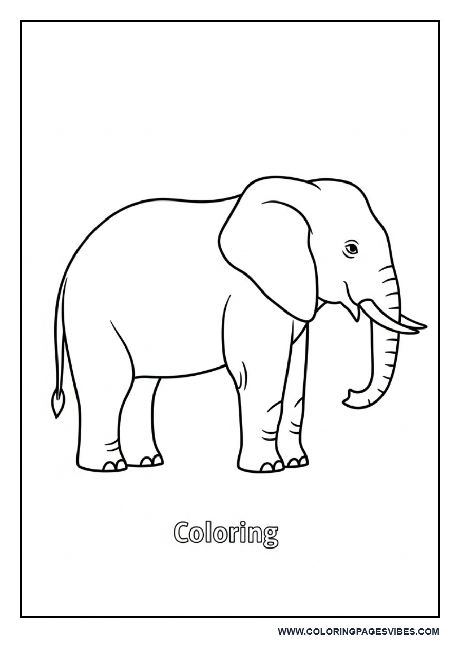 Standing Elephant Side View