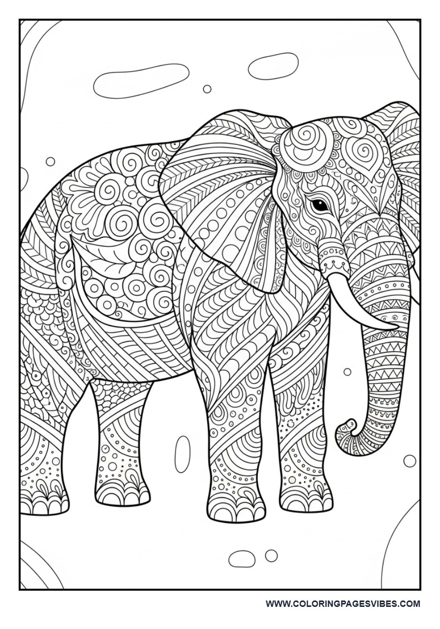 Zentangle Elephant Art