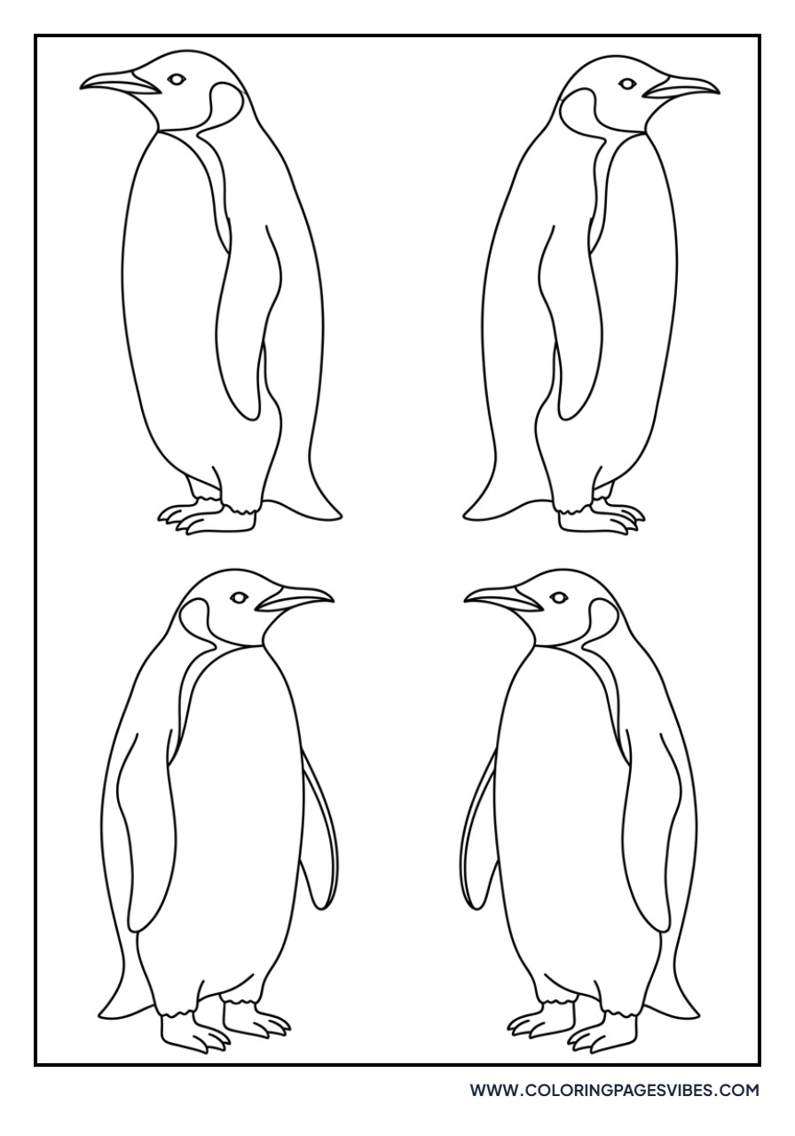 Group of Four Penguins