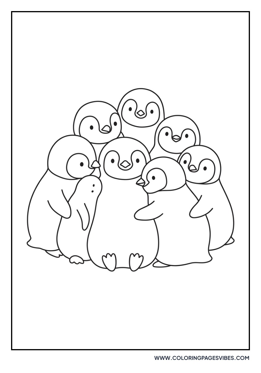 Penguin Chick Huddling