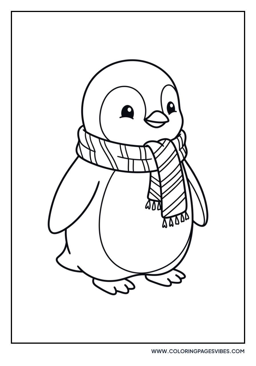 Penguin Chick in a Scarf