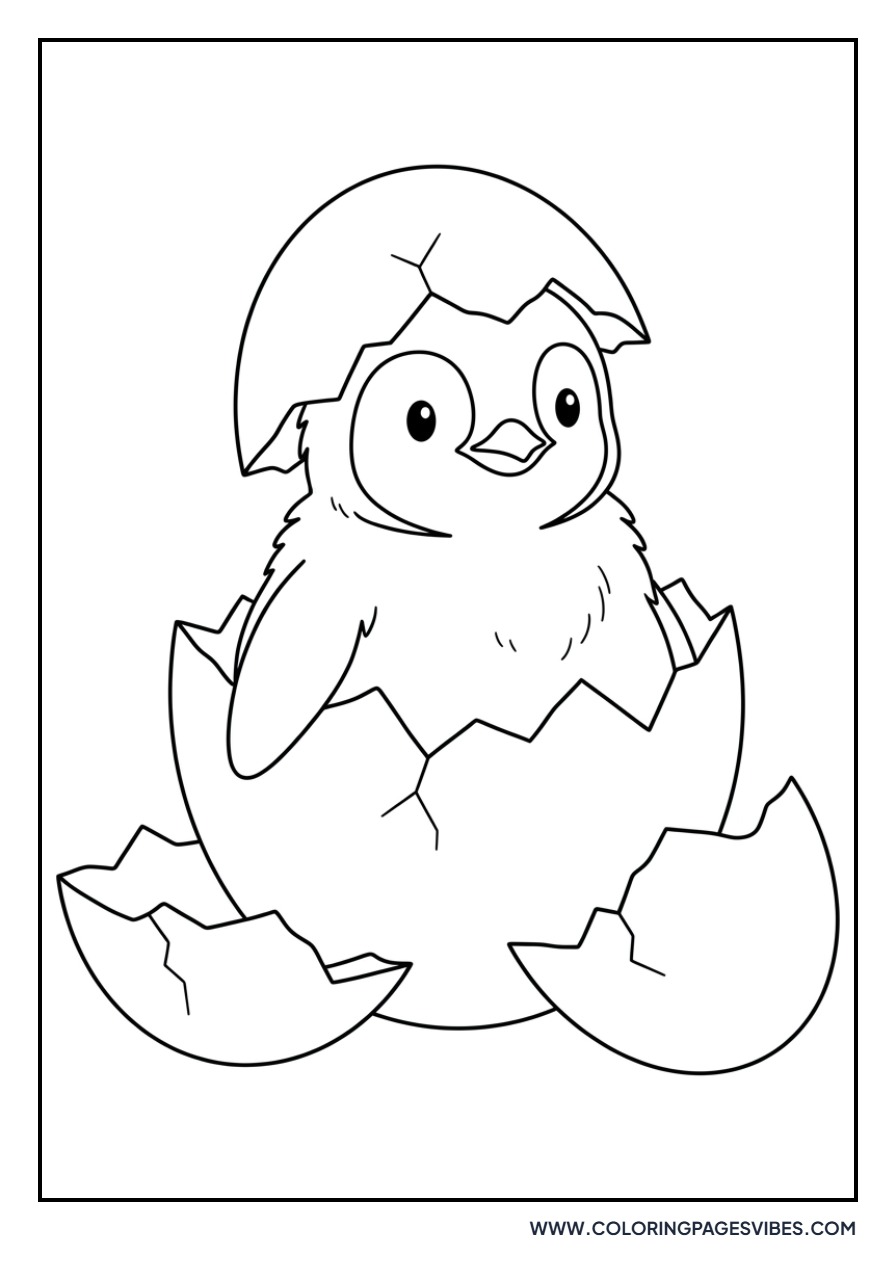 Penguin Hatching from Egg