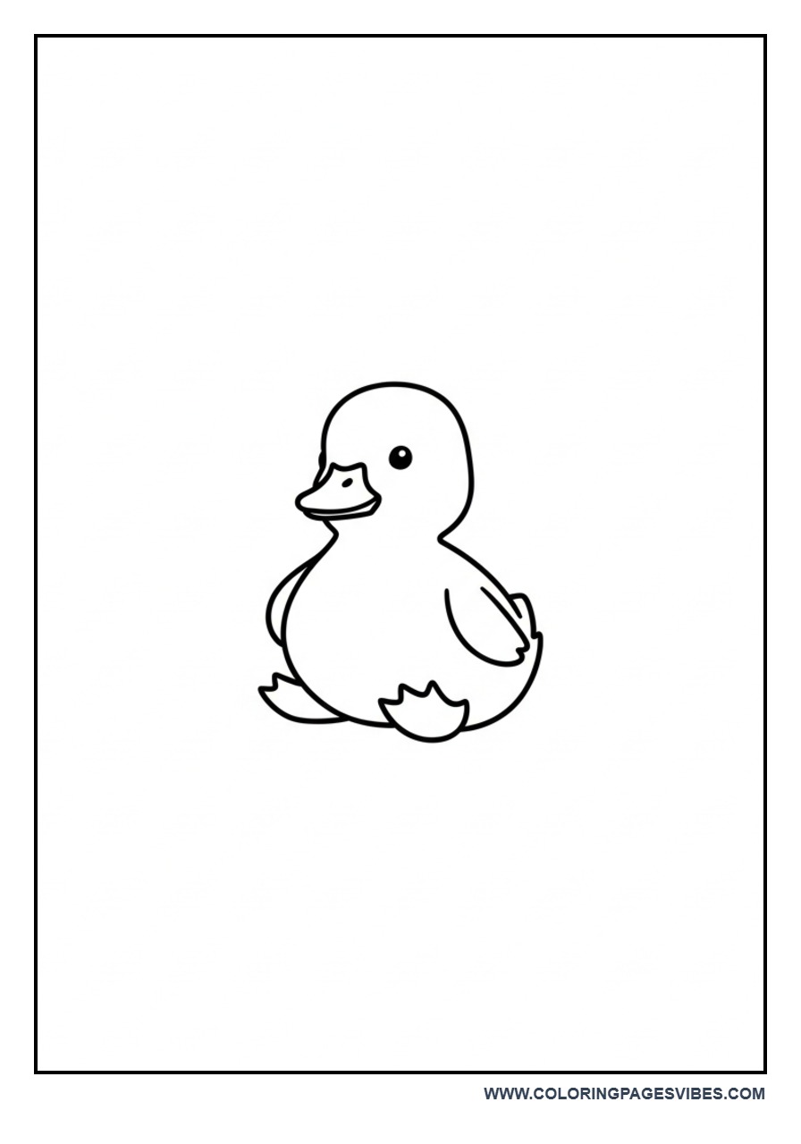 Baby Duck Coloring Page