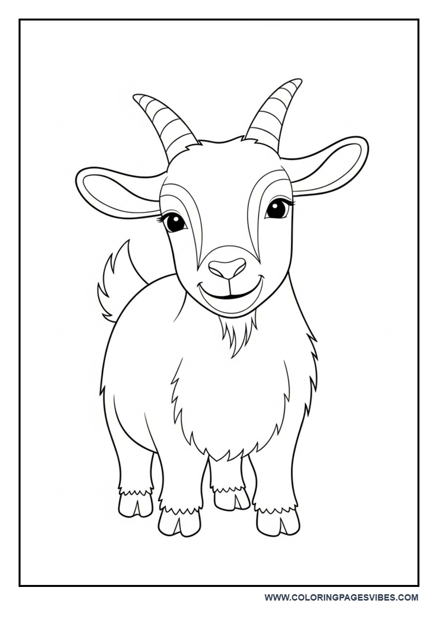 Simple Goat Coloring Page