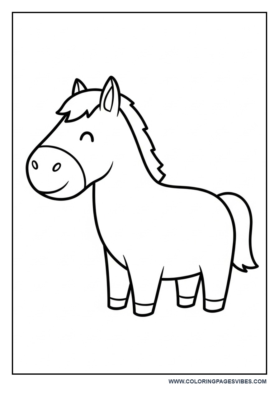 Simple Horse Coloring Page