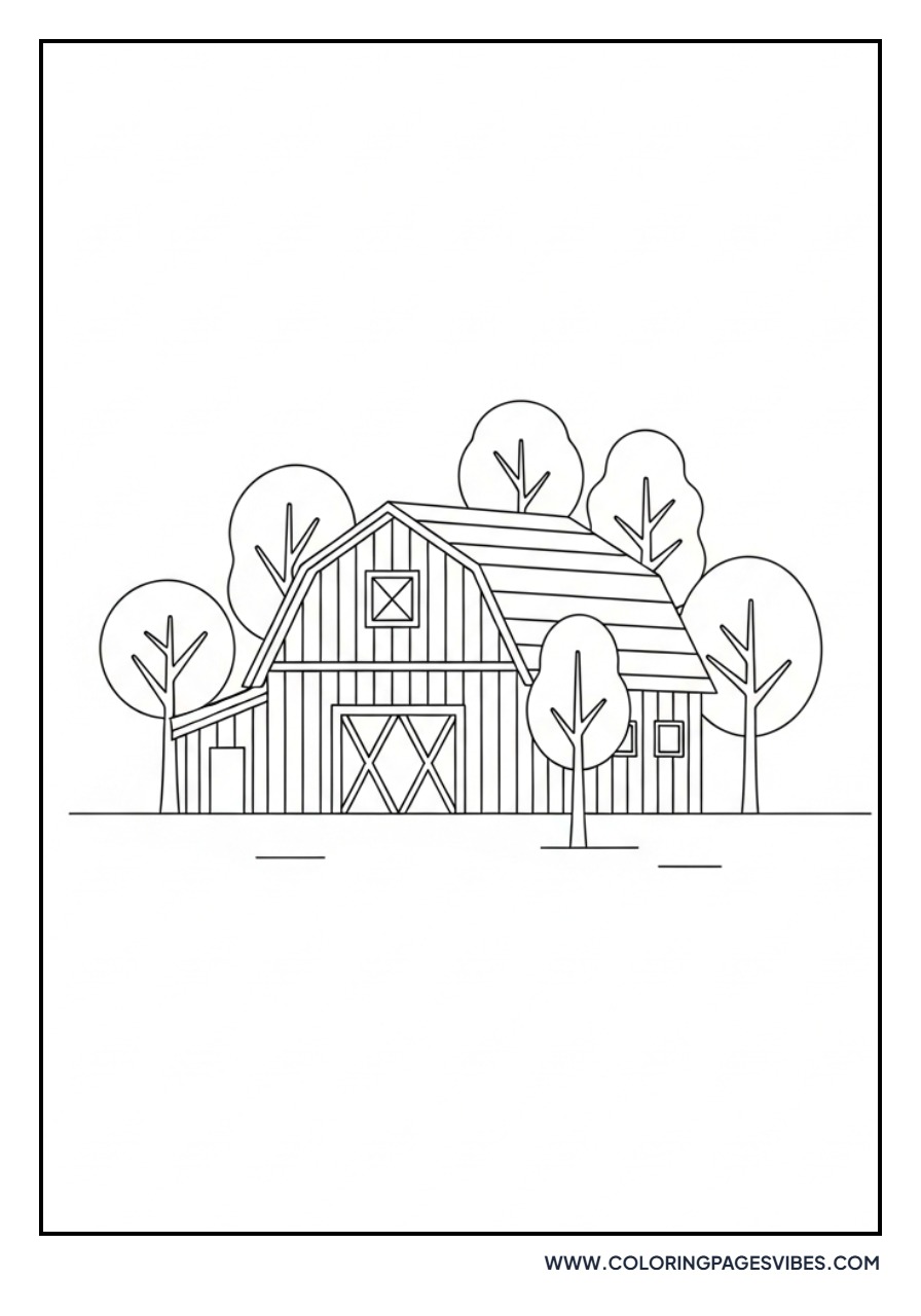 Barn Surrounding Trees