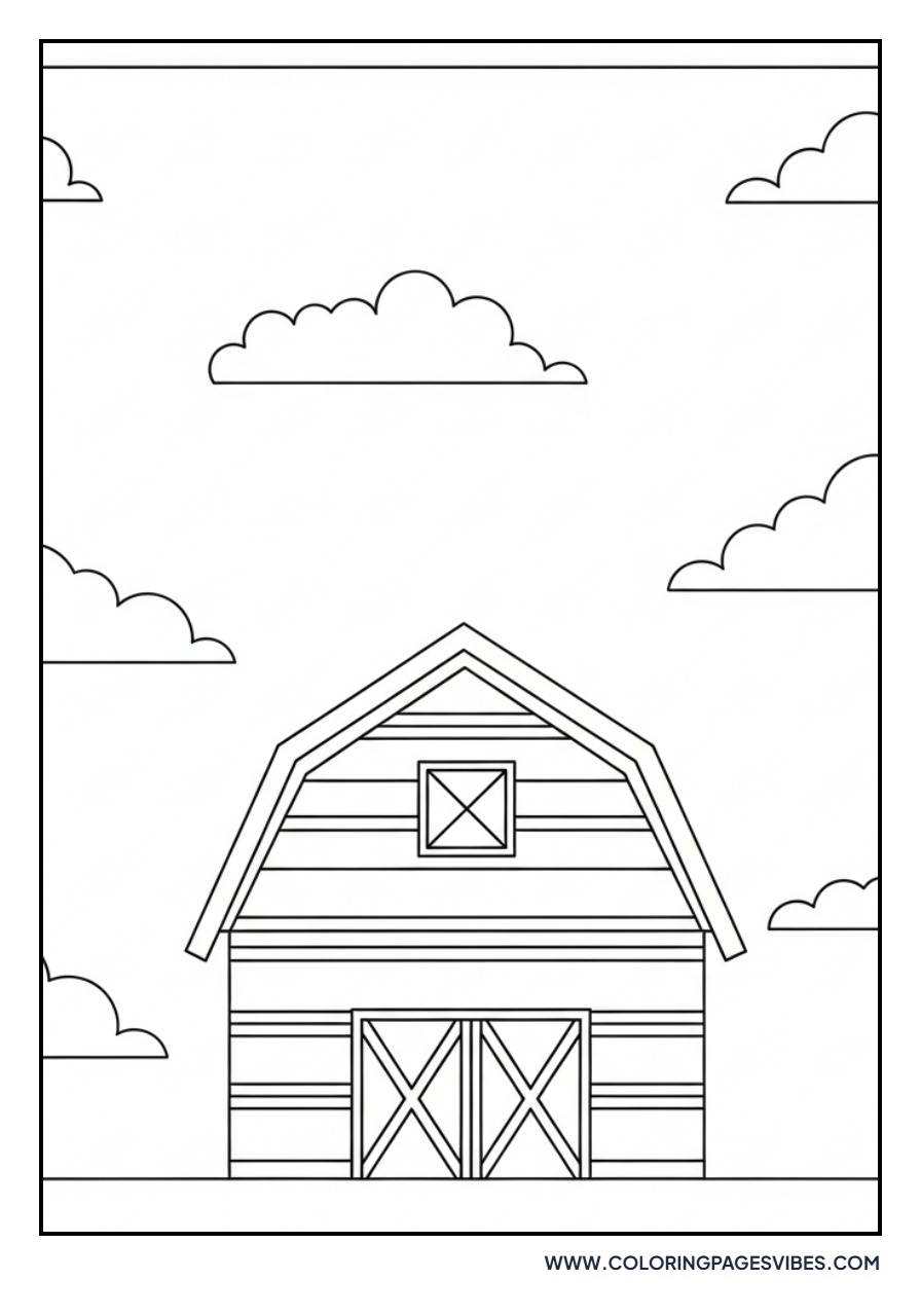 Barn Under Big Clouds