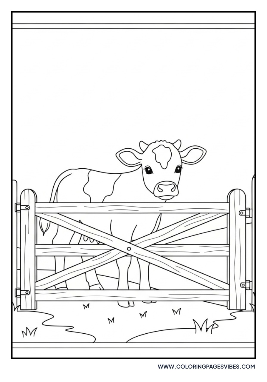 Calf Near Farm Gate