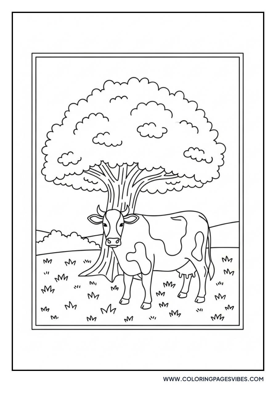 Cow Under Shade Tree