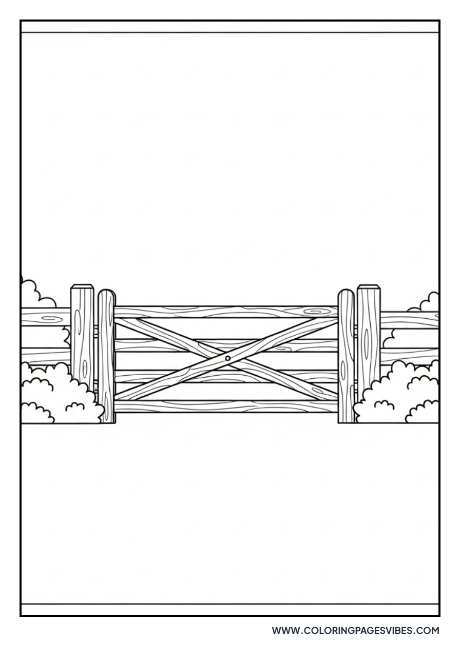 Farm Gate and Bushes