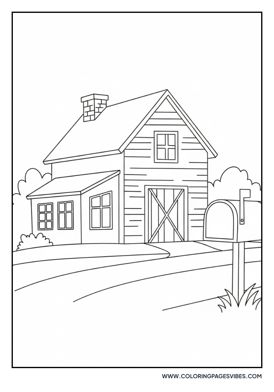 Farmhouse and Mailbox