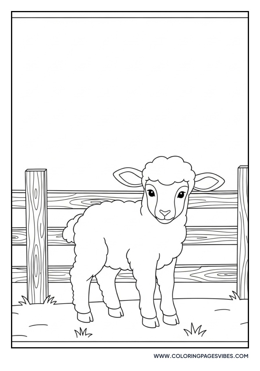 Lamb by the Fence