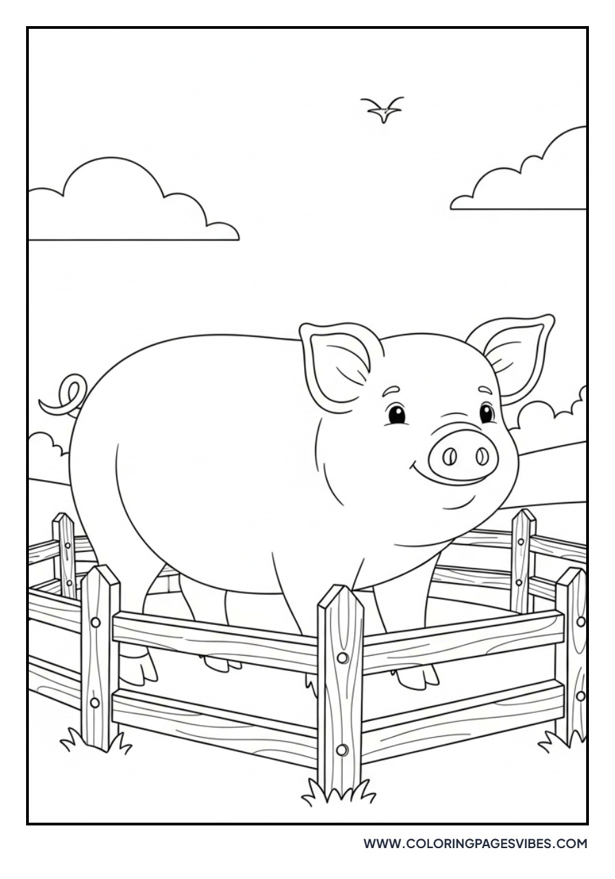 Pig in Fenced Area