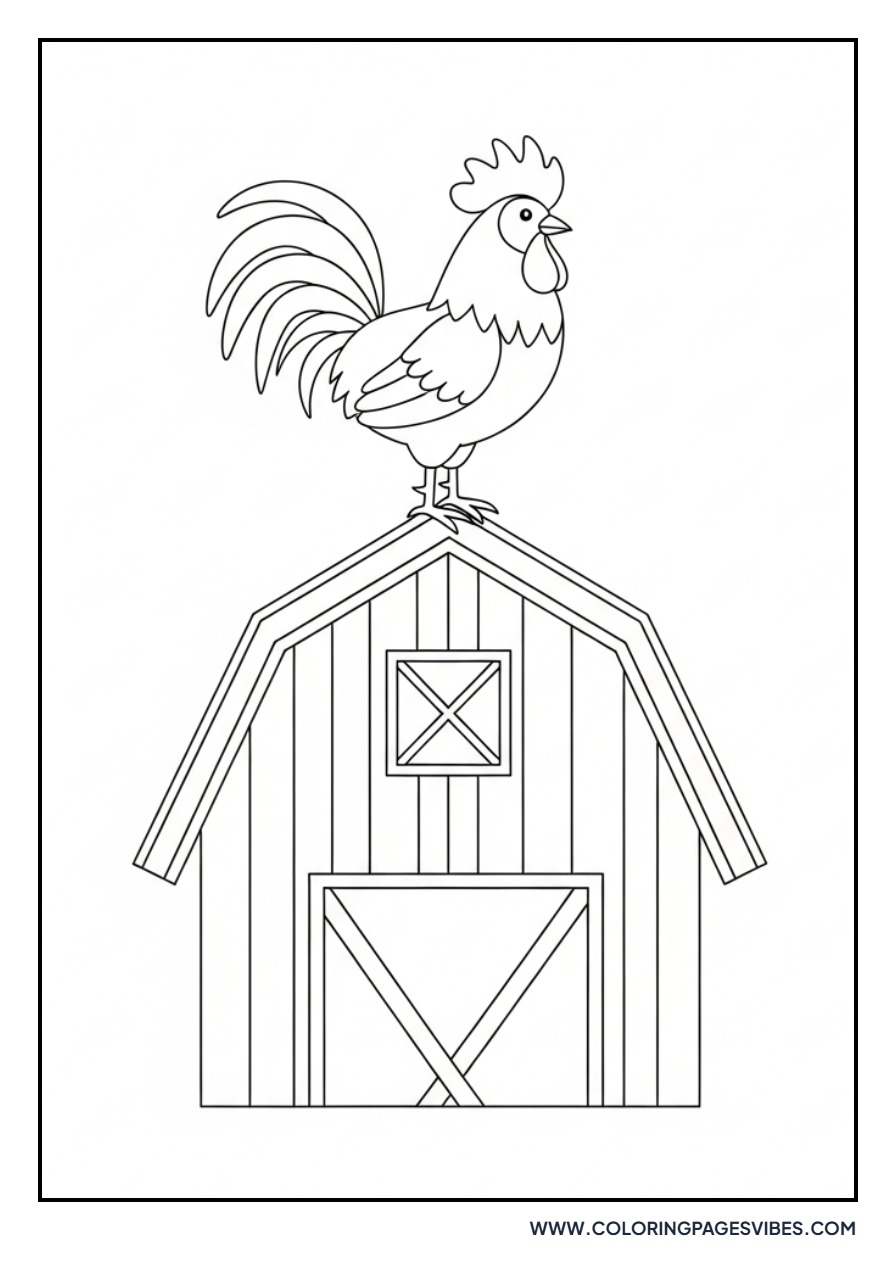 Rooster on Barn Roof
