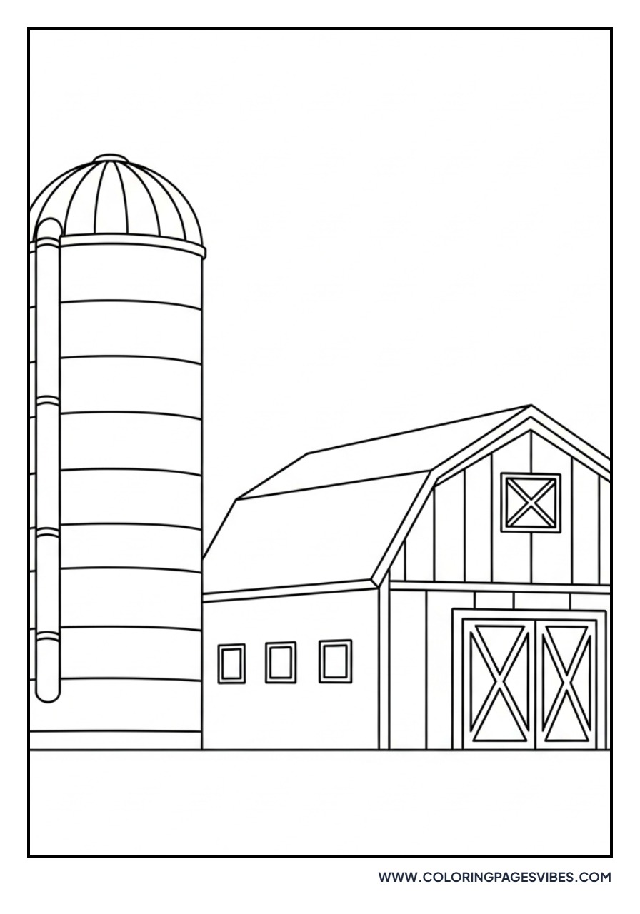 Silo and Barn Scene