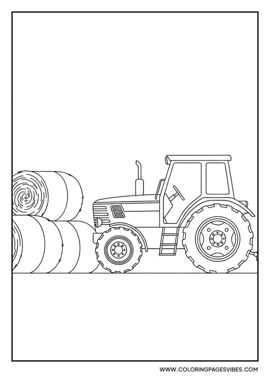 Tractor and Hay Bales