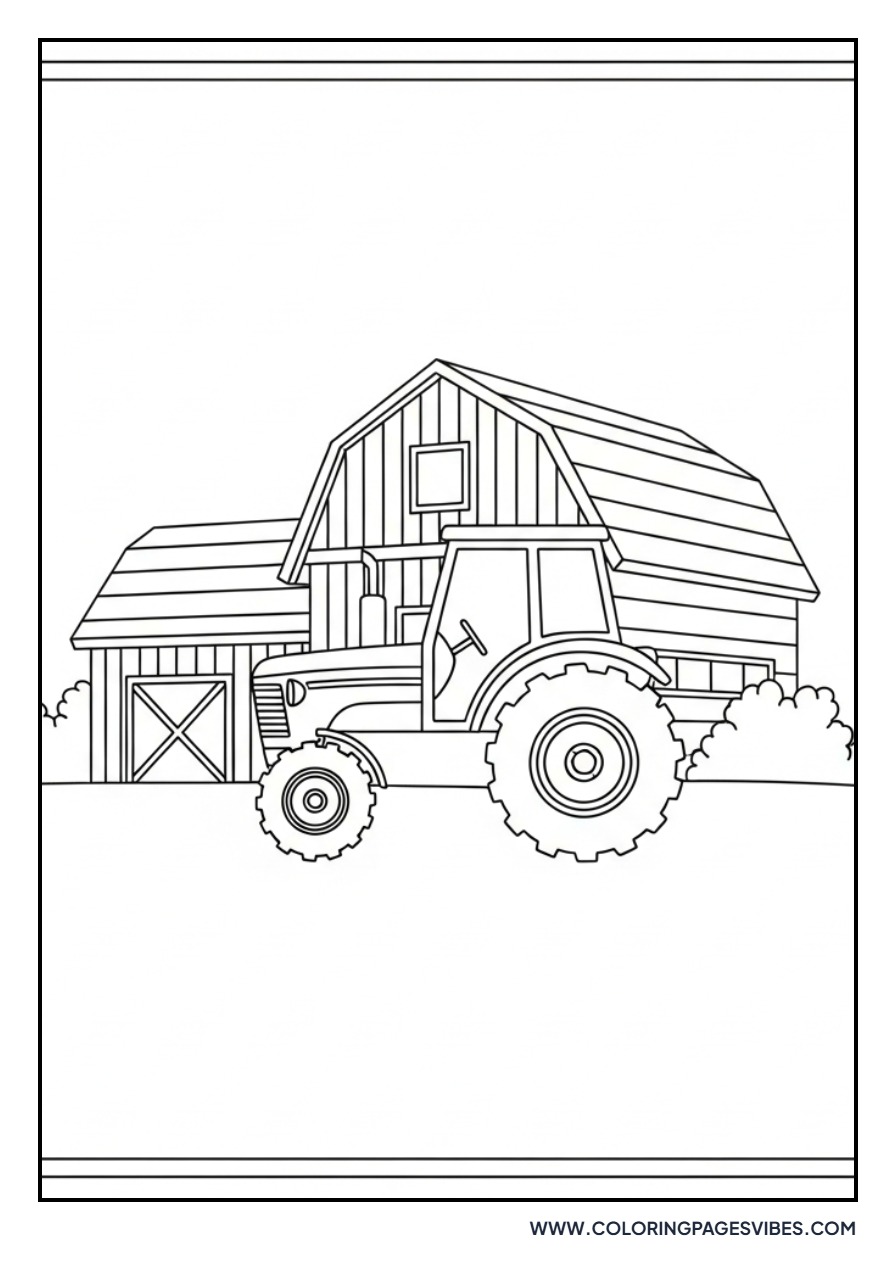 Tractor Near the Barn