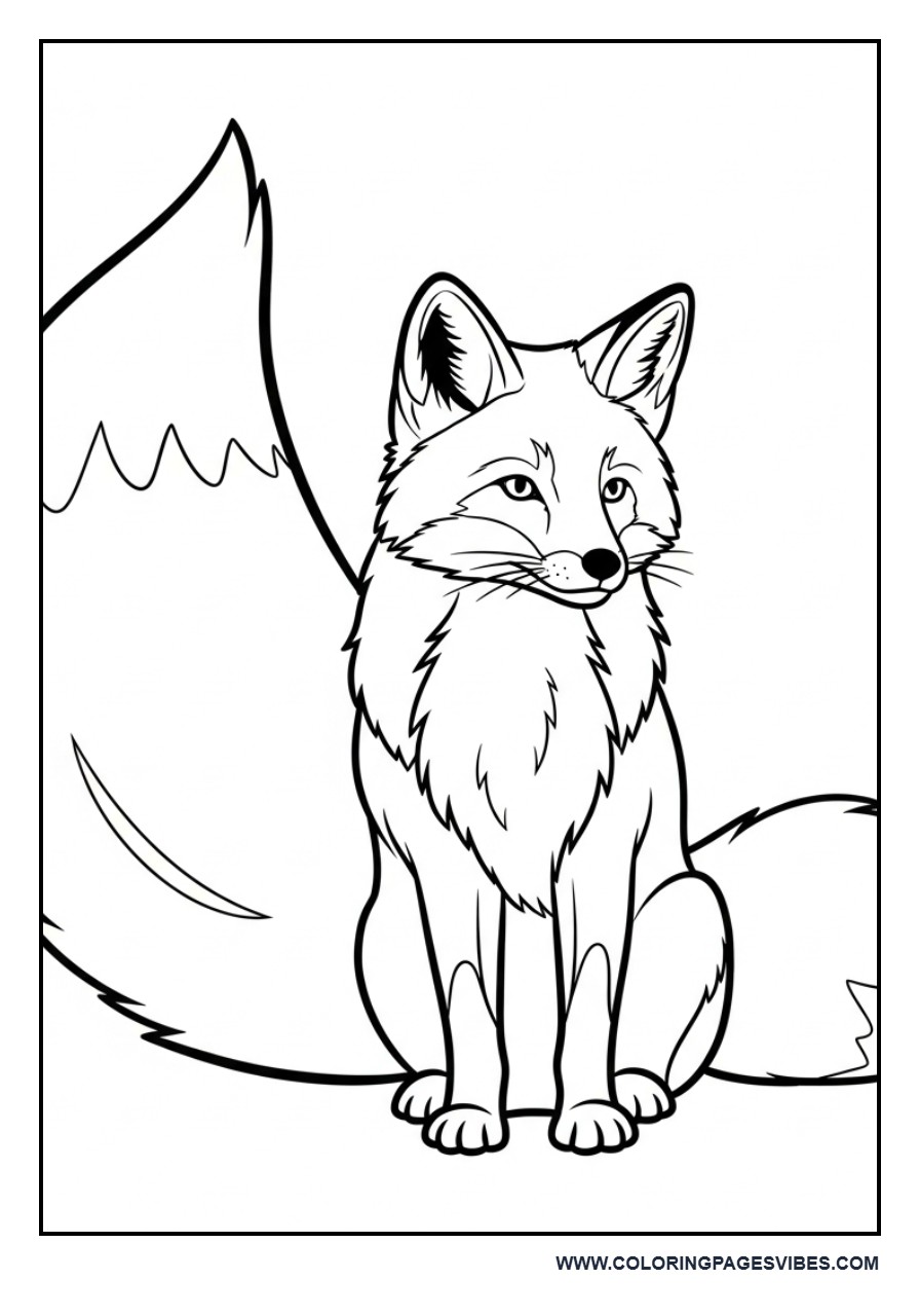 Cute Fox with Big Tail