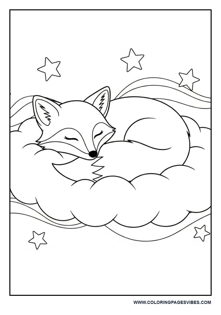 Fox Dreaming on Cloud