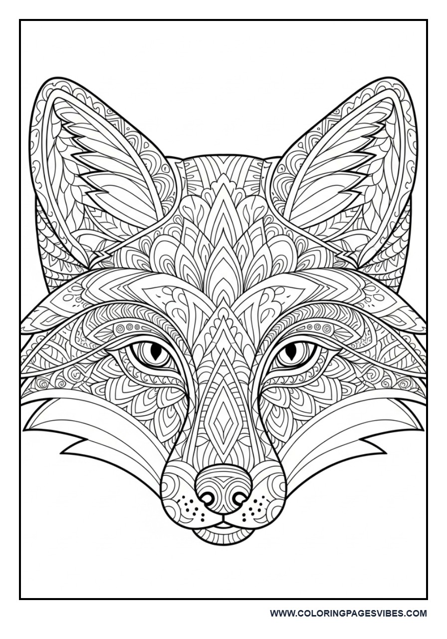 Fox Face Mandala Design