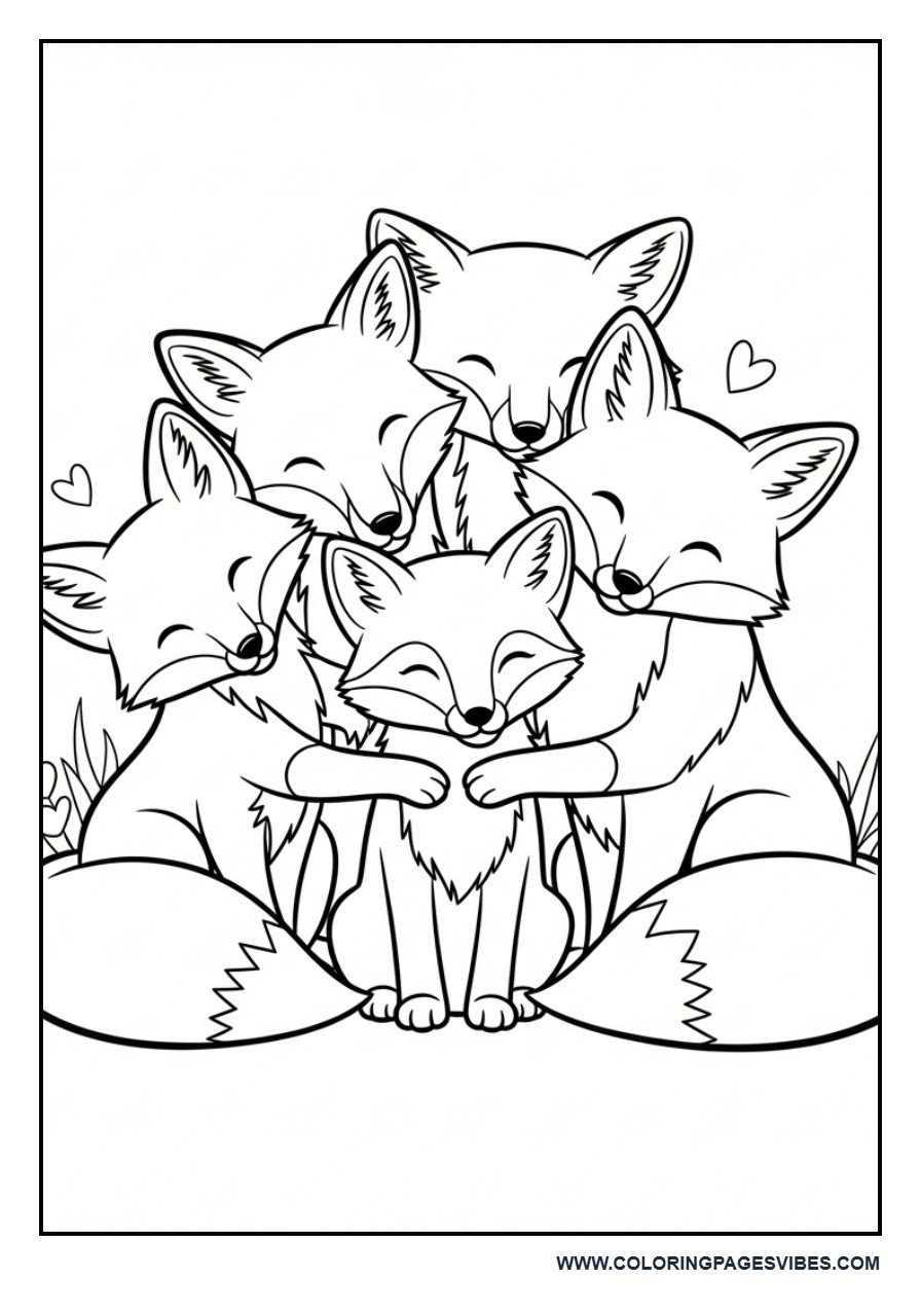 Fox Family Hug Scene