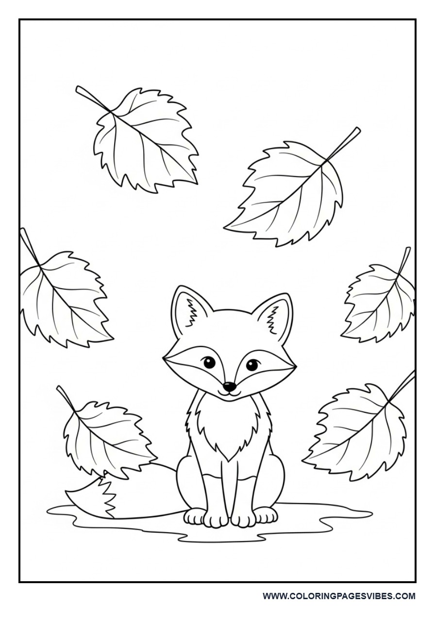 Fox in Autumn Leaves