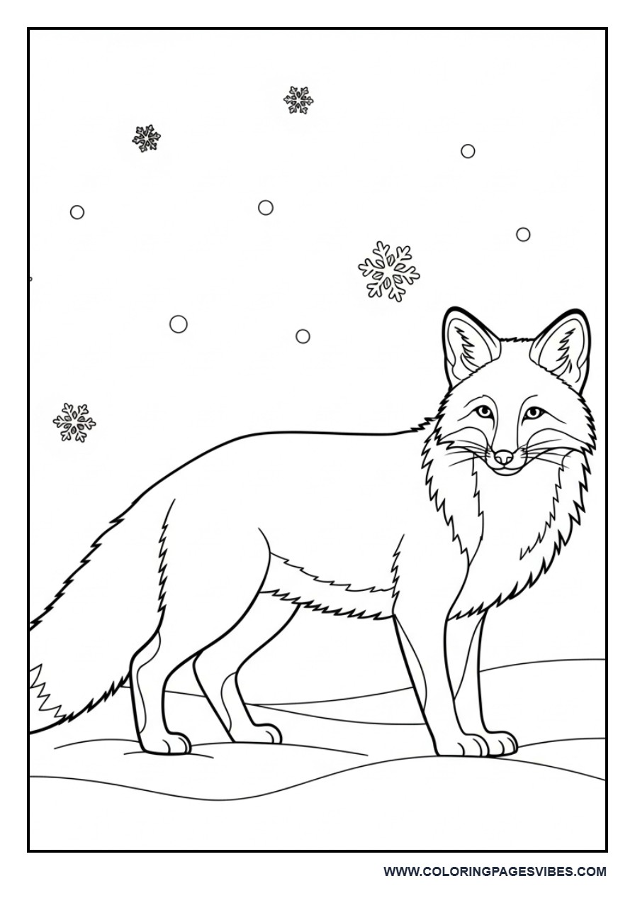 Fox in Winter Scene