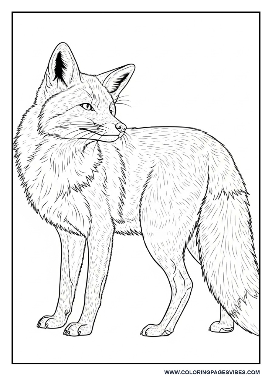 Fox Looking Back Realistic Pose