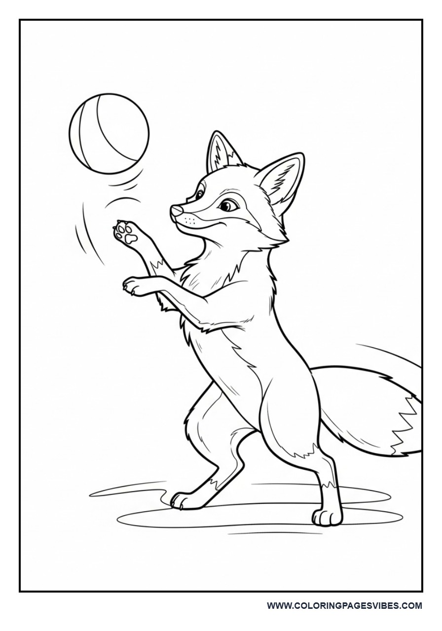Fox Playing with Ball