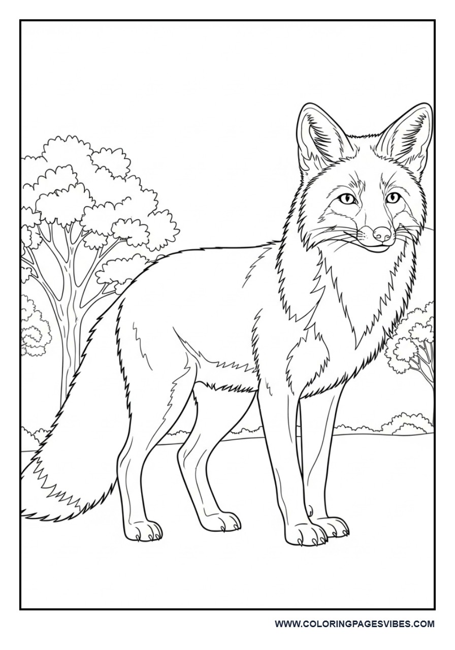 Fox Standing in Forest Clearing