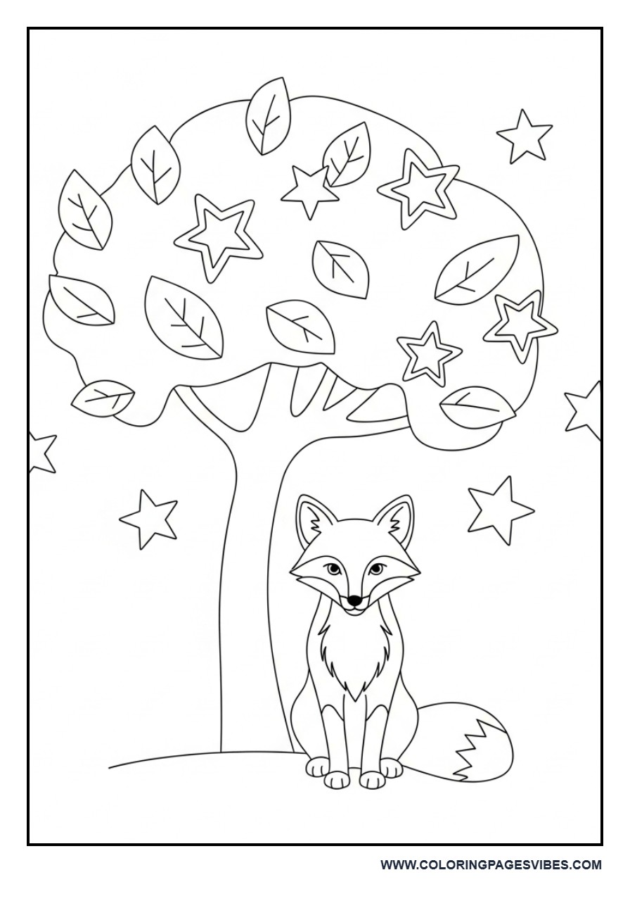 Fox Under Magical Tree