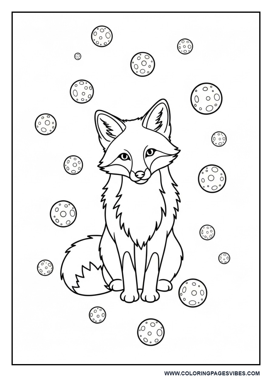 Fox with Floating Moon Orbs