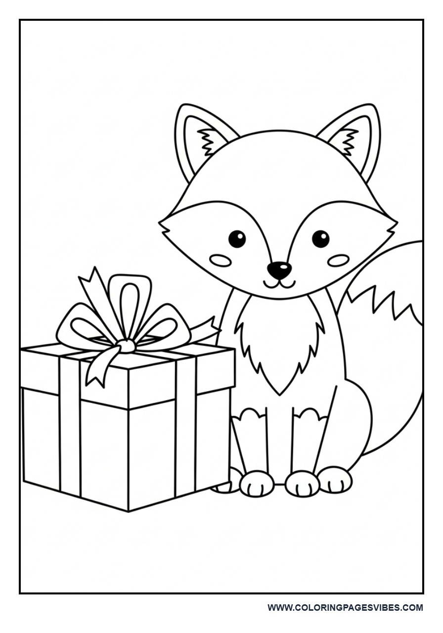 Fox with Gift Box